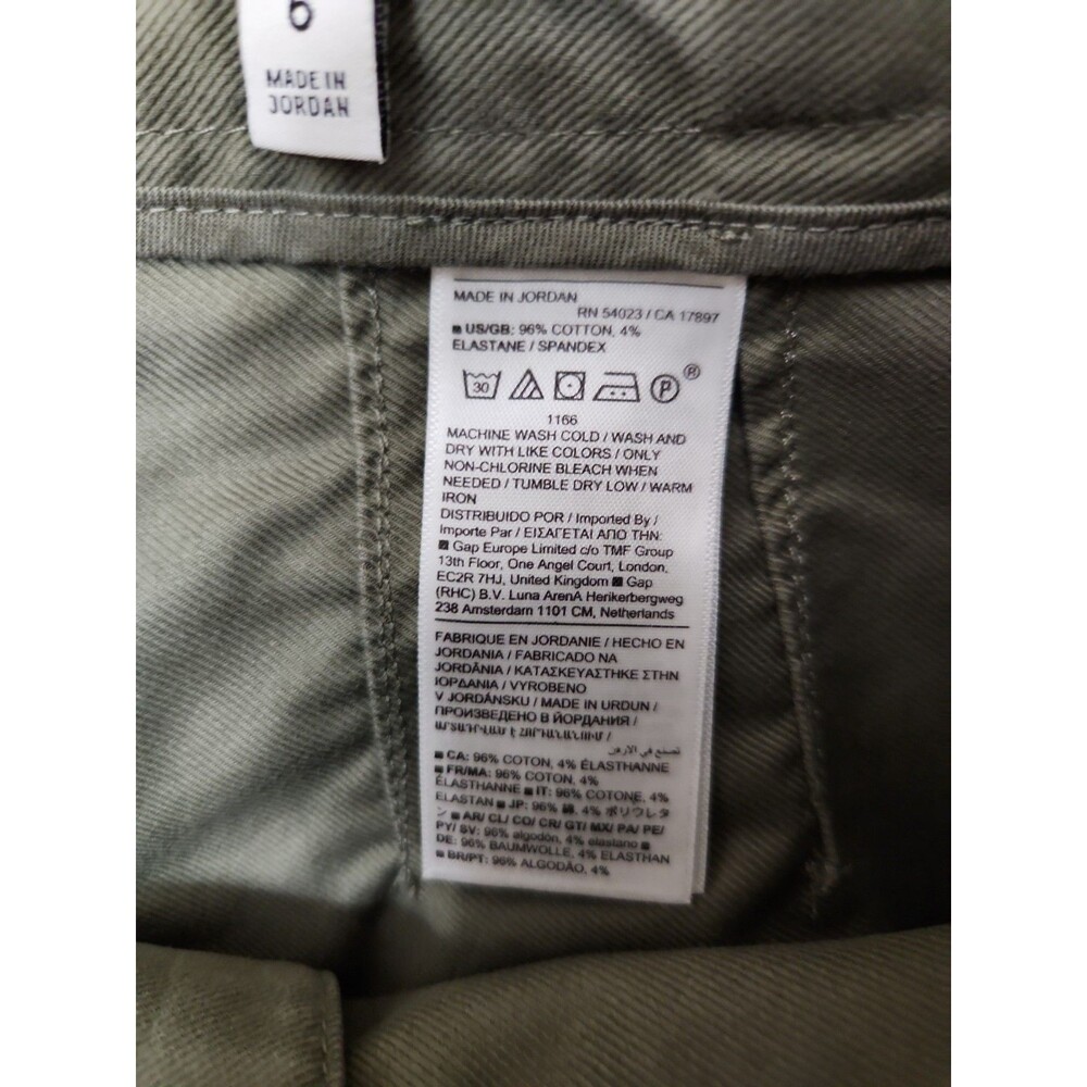 Banana Republic High Rise Barrel Utility Chino Pants Womens 6 Olive Green - Picture 9 of 10